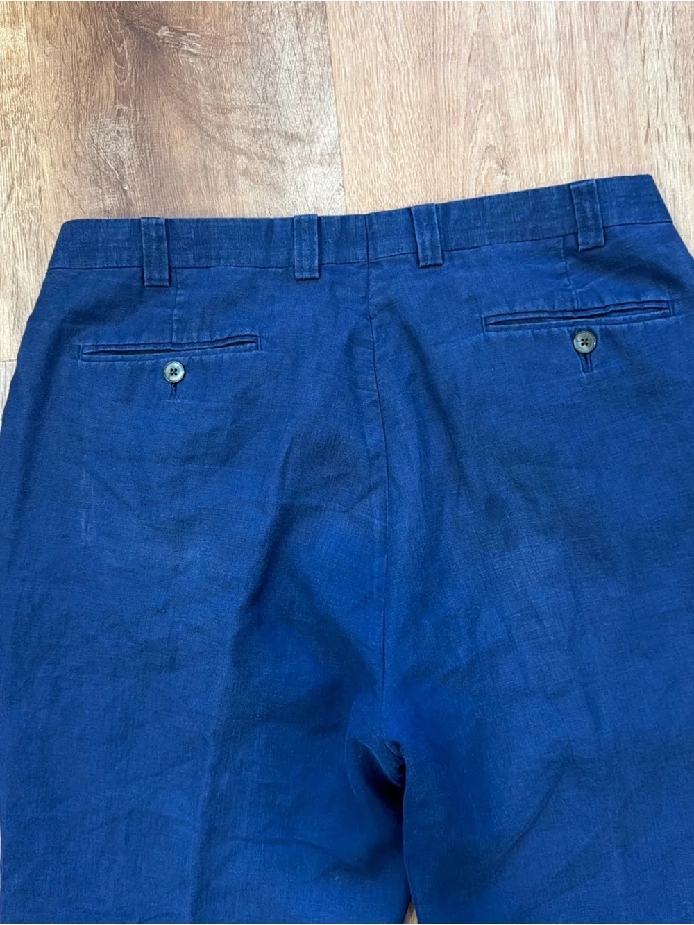 Lauren Ralph Lauren 100% Linen Pants Trousers Mens 36x32 Navy Blue Relaxed Slack